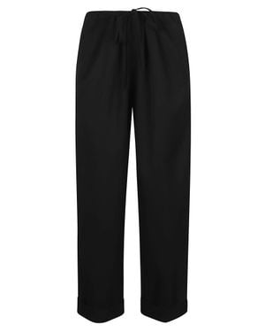 The Row Delano Pant Cuffed Cropped Pants - Black