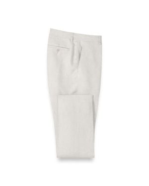 Paul Fredrick Linen Chambray Twill Pants - White