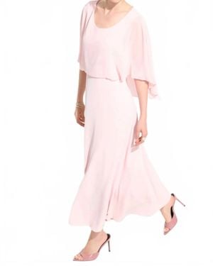 Joseph Ribkoff Chiffon Overlay Maxi A-Line Dress - Pink