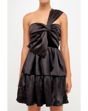 Endless Rose Blair Bow Tie Mini Dress - Black
