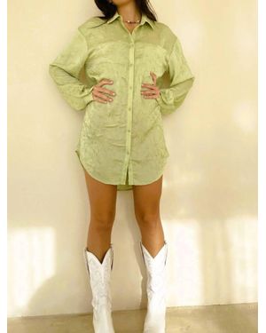 Bailey Rose Lilah Crinkle Satin Dress - Yellow
