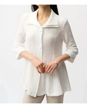 Joseph Ribkoff Collared Flared Quarter Sleeve Top - Gray