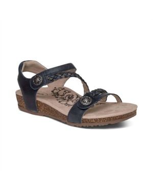 Aetrex Jillian Braided Quarter Strap Sandal - Blue