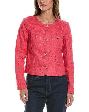 Cece Broderie Jacket - Red