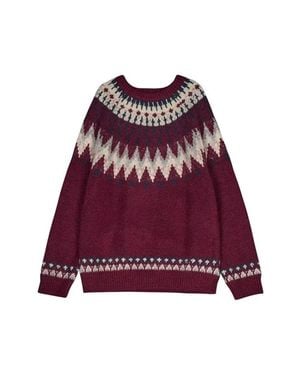 TRUEDAMES Crochet Knit Sweater - Purple