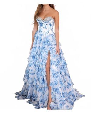Ava Presley Sweetheart Neckline Gown - Blue