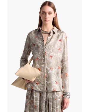 Altuzarra Chika Marbled Silk Top - Natural