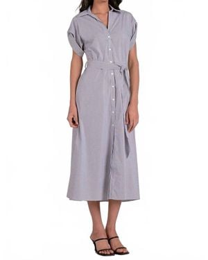 Elan Stripe Midi Dress - Purple