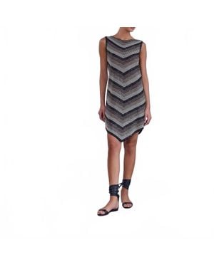 D. EXTERIOR Chevron Dégradé Sequin Dress - Black