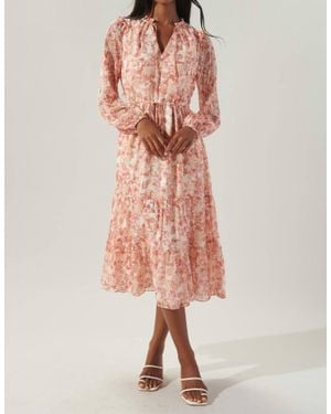 Sugarlips Mariella Vintage Floral Tiered Dress - Pink