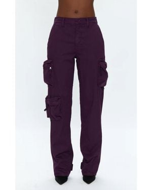 Pistola Bobbie Mid Rise Loose Straight Leg Cargo Pant - Purple