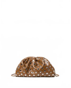 Loeffler Randall Bailey Leather Dome Clutch Bag - Brown