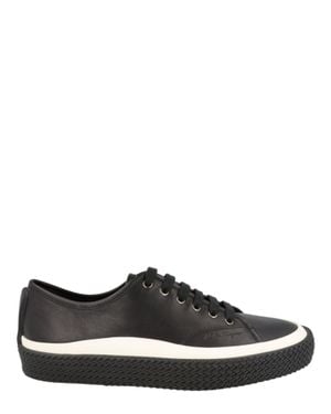 Ferragamo Storm Leather Low-Top Sneakers - Black