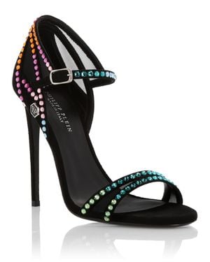 Philipp Plein Sandals High Heels Crystal - Black