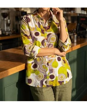 Elior Valor Button Down Top With Pockets - Yellow