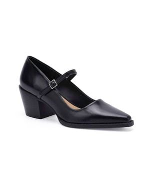 BEAST FASHION Tessa Mary Jane Block Heels - Black