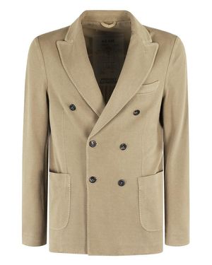 Circolo 1901 Double-Breasted Oxford Jacket With Textured Finish - Natural