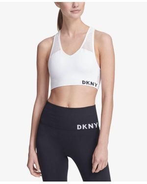 DKNY Sport Mesh Racerback Medium-Impact Sports Bra - Blue