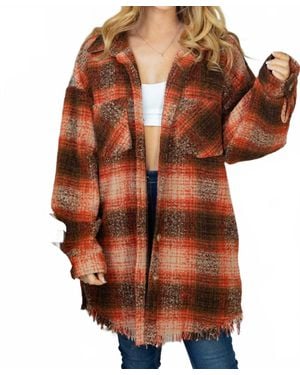 White Birch Plaid Jacket - Brown