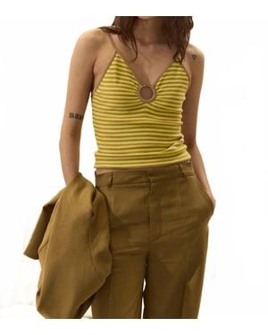 DELUC Paros Stripe Halter Top - Green