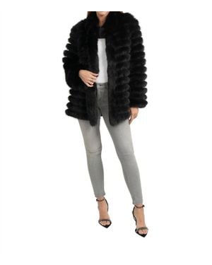 Love Token Reversible Faux Fur Nylon Jacket - Black