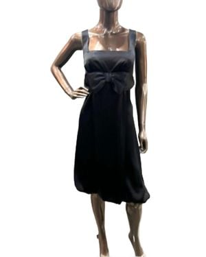ABS Collection Satin Cocktail Dress With Bow - Black