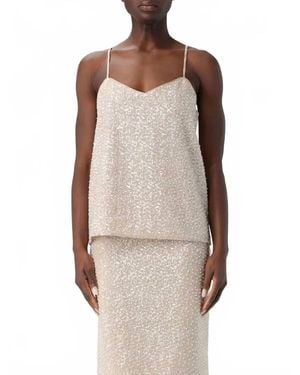 Twinset Sequins And Pearls Camisole Top - Natural