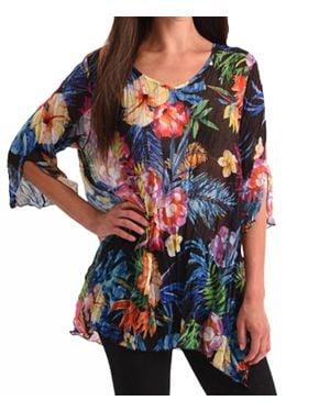 Angel Tropical Paradise 3/4 Sleeve Tunic - Multicolor