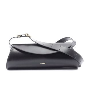 Jil Sander Leather Cannolo Grande Shoulder Bag - Gray