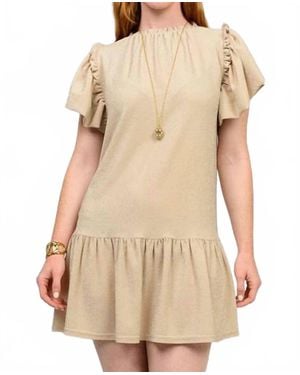 Ivy Jane Knit Sparkle Mini Dress - Natural
