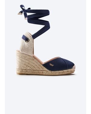 VISCATA Culip Canvas Espadrille Wedges - Blue