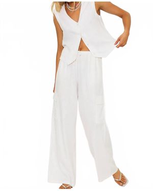 Beach Riot Amara Wide Leg Pant - White