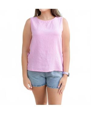 Charlie b Sleeveless Linen Top - Purple
