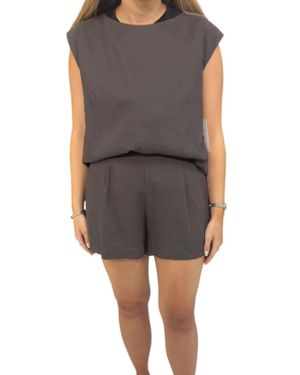 Fun 2 Fun Pleat Detail Short Set - Gray