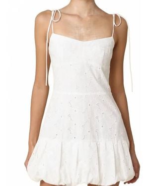 Olivaceous Charis Mini Bubble Dress - White