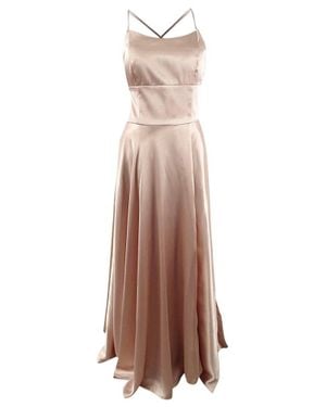 Betsy & Adam Satin Strappy Back Gown - Natural