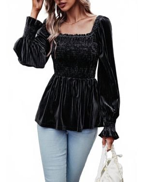 Epretty My Mysterious Side Velvet Top - Black
