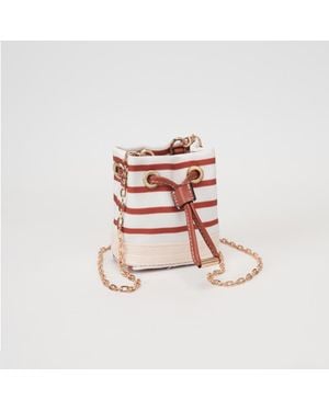 Fashnzfab Mini Canvas Drawstring Crossbody Bag - Pink