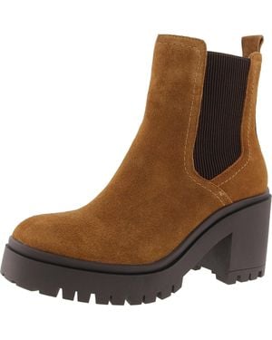 Blondo Leather Lugged Sole Ankle Boots - Brown