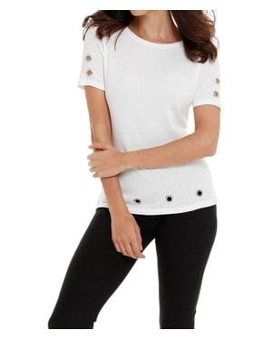French Kyss Jenna Grommet Top - White
