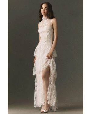 BHLDN Lace Tiered Maxi Dress - Black