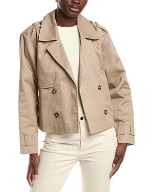 French Connection Cropped Trench Coat - Natural