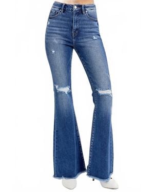 Risen High Rise Flare Jeans - Blue