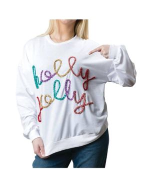 Top It Off Holly Jolly Sweatshirt - Blue