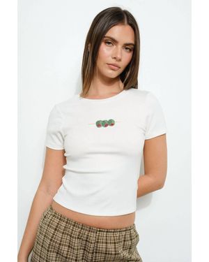 Pretty Garbage Martini's On Me Short Sleeve Tee - White