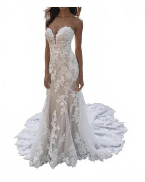 Allure Bridals Sweetheart Sheath Gown - Metallic