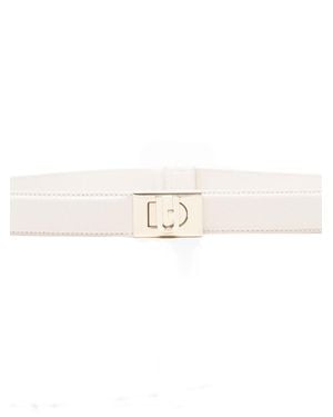 Furla Ivory Logo Buckle Belt - Natural