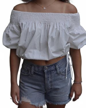 By Together Evangeline Puff Sleeve Top - Gray