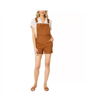 Judy Blue Pomona Beach Overall Shorts - Brown