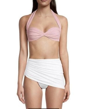 Norma Kamali Bill Bra Swim Top Stretch Halter Neck Swimwear Jzz 6 - White